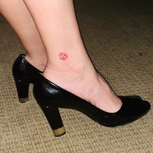 Stuart Weitzman Patent Peep Toe Sexy Heel w.silver